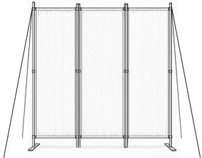 MultiGarden Skladací 3-panelový paraván, zástena 167x164 cm - sivá MultiGarden