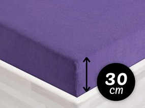 Froté napínacie prestieradlo na vysoký matrac FR-013 Fialové 100 x 200 - výška 30 cm