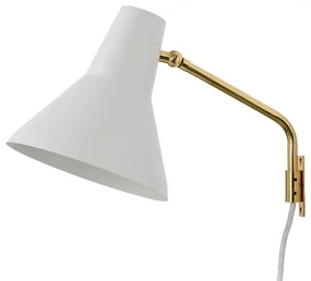 Nástenná lampa Carin, biela / mosadz