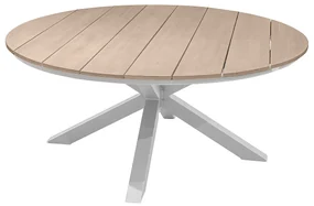 Hliníkový jedálenský stôl COLUMBIA ø 160 cm (biely)