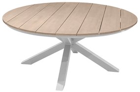 Hliníkový jedálenský stôl COLUMBIA ø 160 cm (biely)
