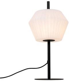 Moderná vonkajšia stolná lampa čierna s bielym tienidlom IP44 - Robbert