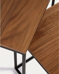 Odkladacie stolíky v súprave 2 ks s doskou v dekore orechového dreva 45x45 cm Yoana – Kave Home