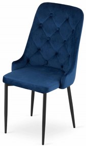 Dekorstudio Sada zamatových jedálenských stoličiek CAPRI - tmavo modré Počet stoličiek: 2ks