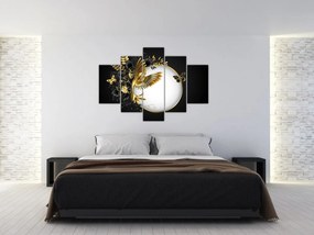 Obraz - Guľa so zlatými motívmi (150x105 cm)