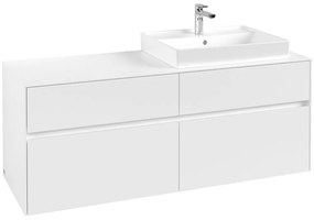 VILLEROY &amp; BOCH Collaro závesná skrinka pod umývadlo na dosku (umývadlo vpravo), 4 zásuvky, 1400 x 500 x 548 mm, White Matt, C08600MS