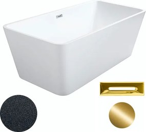 Besco Akrylátová voľne stojaca vaňa Evita Glam G 160x80 BESCO-Typ výpuste: Click-Clack s prepadom, grafit, BESCO-Rozmery: 160x80, BESCO-Farba: Biela/…