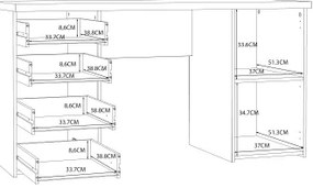 Písací stôl ARENO hnedá/grafit