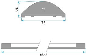Toolight Toolight, JNH053-18N, lineárne LED svietidlo 60 cm, 18 W, 4000 K, biela, OSW-56245