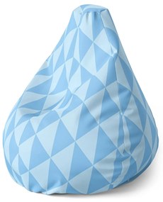 Sablio Sedací vak Pear Modré obrátené pyramídy - 70 x 95 x 15 cm