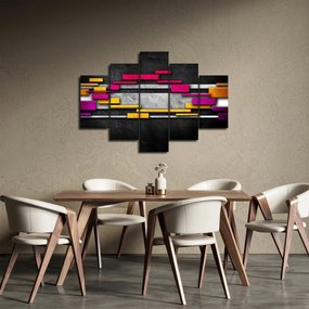 Obraz farebné abstrakcie na čiernom pozadí (150x105 cm)
