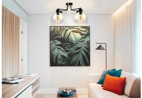 BERGE LED lustrové stropné svietidlo 4xE27 priehľadná sklenená guľa