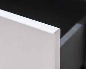 Široká komoda Caracas typ 21, grafit/biely lesk, s osvetlením