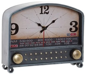 Stolové retro hodiny kovové, motív "rádio", 26x7x21,5cm