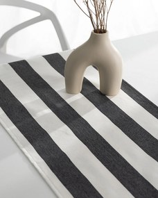Bežec s volánom 40x160 cm farba produktu čierna látka vzorované