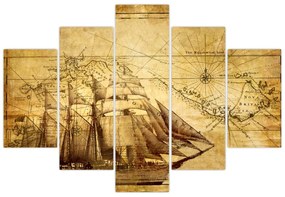 Obraz - Stará mapa (150x105 cm)