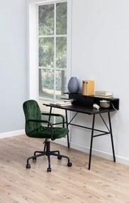 Moderný písací stôl FLENER 100 cm čierny lak, kovové nohy
