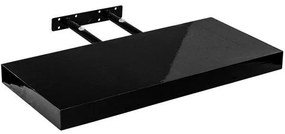 STILISTA VOLATO 31056 Nástenná polica - lesklá čierna 70 cm