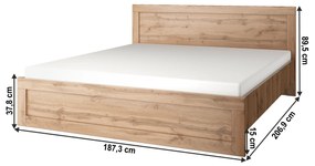 Kondela Manželská posteľ, 180x200, dub wotan, MORATIZ