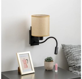 Brilagi - LED Nástenná lampa NUBILA 1xE27/25W/230V+LED/3W čierna/svetlohnedá