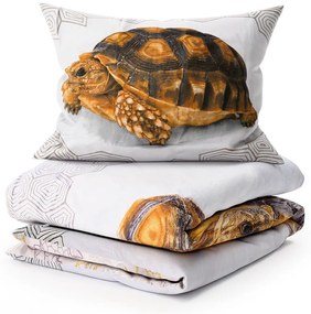 3D bavlnené obliečky TURTLE biele Rozmer obliečky: 70 x 90 cm | 140 x 200 cm