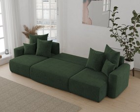 Rohová sedačka Denia U (tmavozelená). Akcia -20%. Vlastná spoľahlivá doprava až k Vám domov. 1133143