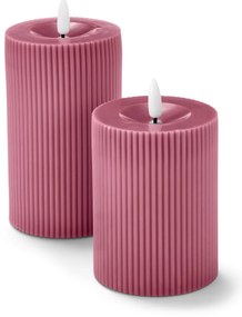 LED sviečky z pravého vosku, ružové