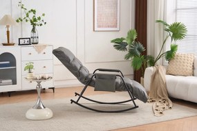 Hojdacie kreslo s 5-stupňovým nastavením, polstrované, šedé