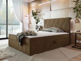 Moderný boxspring posteľ Silena 180x200cm, svetlo sivá Magic Velvet