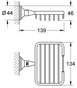 GROHE 40659001 - Rohová polička ESSENTIALS AUTHENTIC lesklý chróm