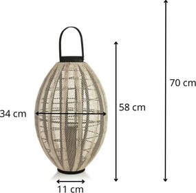 Lucerna LEVI 70 cm béžová/čierna