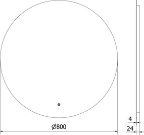 Mexen Erg, okrúhle LED podsvietené kúpeľňové zrkadlo 80 cm, 6000K, vykurovacia podložka proti zahmlievaniu, 9823-080-080-611-00