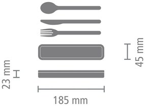 Antikoro cestovný príbor v striebornej farbe v súprave 3 ks Make &amp; Take – Brabantia