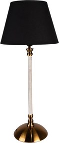 Stolová lampa s bielo-zlatou základňou a čiernym tienidlom Vileo - Ø 22*53 cm E27/max 1*60W