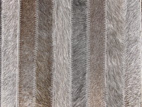 Kožený koberec 160 x 230 cm hnedá/sivá/béžová TUZLUCA Beliani