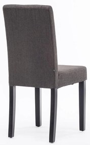 Jedálenská stolička Inn (SET 4 ks) - látka, nohy čierne - Tmavo sivá