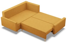 Rohová rozkladacia sedačka BLANK Elegant ľavá, žltá