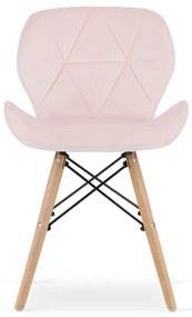 Jedálenská stolička LAGO ružová (hnedé nohy)