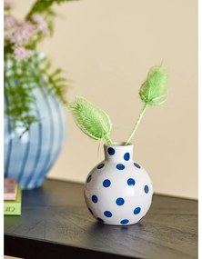 Biela keramická ručne maľovaná váza (výška 11 cm) Fian – Bloomingville