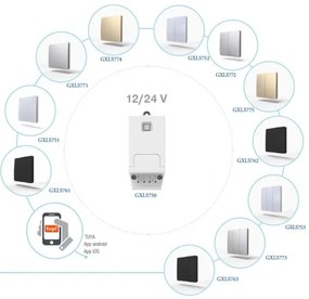 Kinetický bezdrôtový vypínač 1P IP67, zlatý