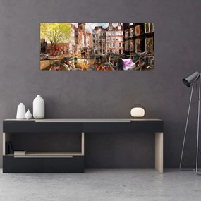 Obraz - Amsterdam, maľba (120x50 cm)