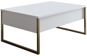 Konferenčný stolík „Luxe White Gold", 60 x 90 x 40 cm