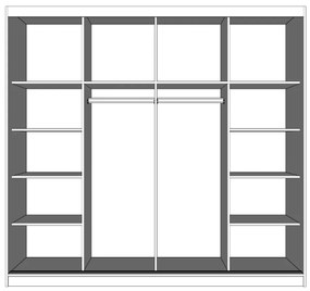Idzczakmeble Šatníková skriňa MULTI 35 233 cm - bílá - bílá