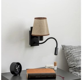 Brilagi - LED Nástenná lampa NUBILA 1xE27/25W/230V + LED/3W čierna/hnedá