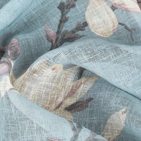 Dekorstudio Dekoračný etamínový záves LUNA s kvetinovým motívom 140x250cm - sivý