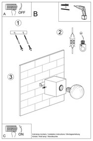 Sollux SL.0676- Nástenné svietidlo ABEL 1xE27/60W/230V