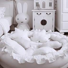 Hniezdo pre deti s volánom biele