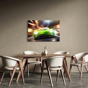 Obraz - Zelené závodné auto (90x60 cm)