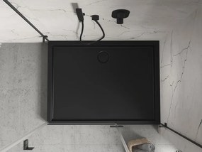 Mexen Flow+, obdĺžniková sprchová vanička 90 x 70 cm, čierna matná, 46R707090H