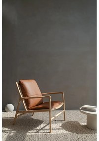 Kožené kreslo v čierno-prírodnej farbe Dedo - Gazzda